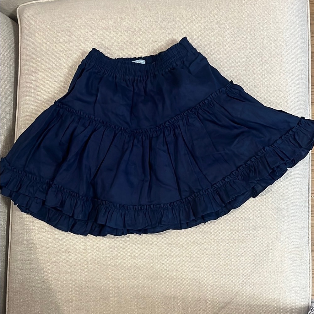Hill House in Navy Blue Ruffled Women's Skirt. XS